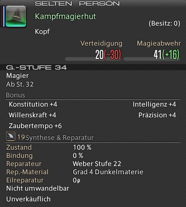 Kampfmagierhut In-Game Ansicht.