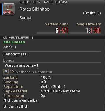 Rotes Bikinitop In-Game Ansicht.