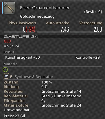 Eisen-Ornamenthammer In-Game Ansicht.