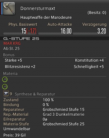 Donnersturmaxt In-Game Ansicht.