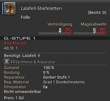 Lalafell-Stiefeletten In-Game Ansicht.