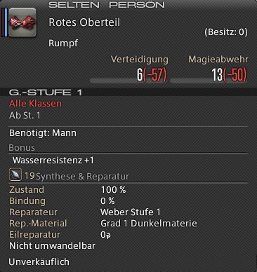 Rotes Oberteil In-Game Ansicht.